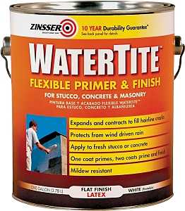 ZINSSER WATERTITE 5061 Flexible Primer and Finish, White, 1 gal Can, Pack of 2