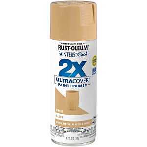 Rust-Oleum Painter's Touch 2X Ultra Cover 334037 Spray Paint, Gloss, Khaki, 12 oz, Aerosol Can