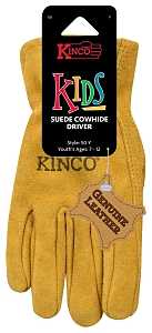 Kinco 50-KS Driver Gloves, Men's, S, Keystone Thumb, Easy-On Cuff, Suede Cowhide Leather, Gold