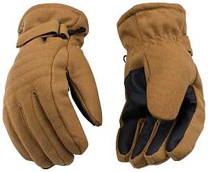 Kinco 1170-XL Ski Gloves, XL, Wing Thumb, Hook-and-Loop Cuff, Canvas, Brown