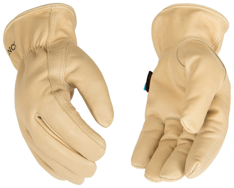 Hydroflector 398HKP-L Gloves, Men's, L, Keystone Thumb, Easy-On Cuff, Cowhide Leather, Tan