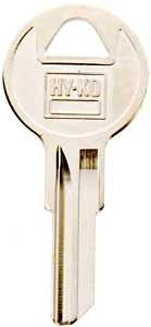 Hy-Ko 11010Y105 Key Blank, Brass, Nickel, For: Yale Cabinet, House Locks and Padlocks, Pack of 10