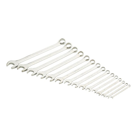 GearWrench 81901 Wrench Set, 15 -Piece, Alloy Steel, Full Polish Chrome, Specifications: SAE Measurement