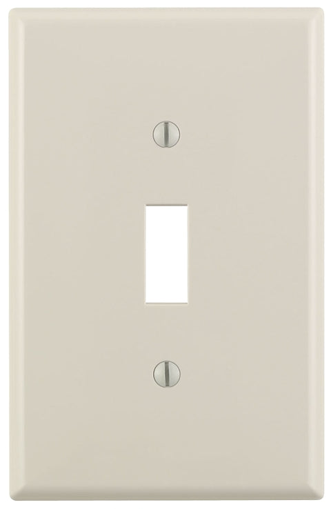 Leviton 00PJ1-00T Switch Wallplate, 4-7/8 in L, 3-1/8 in W, 1 -Gang, Nylon, Light Almond