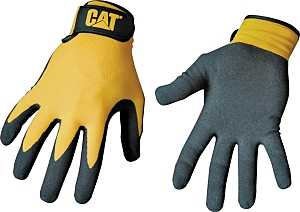 Cat CAT017416J Protective Gloves, Jumbo, Open Cuff, Nylon, Black/Yellow