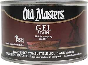 Old Masters 84308 Gel Stain, Rich Mahogany, Liquid, 1 pt, Can