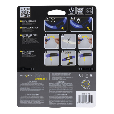 NECKLACE SAFETY LED BLUE, Pack of 6