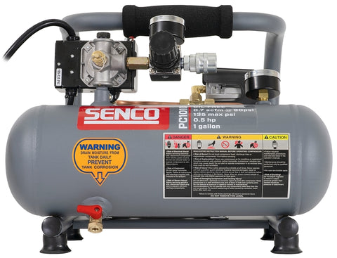 Senco PC1010 Air Compressor, Electric, Tool Only, 1 gal Tank, 0.5 hp, 115 V, 125 psi Pressure, 0.7 scfm Air
