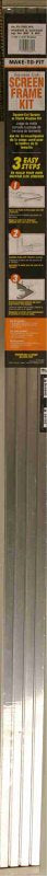 Make-2-Fit PL7802 Screen Frame Kit, 5 ft L x 3/4 in W Dimensions, Aluminum, Gray, Mill, 10-Piece