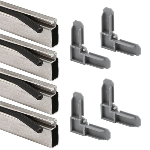 Make-2-Fit PL7802 Screen Frame Kit, 5 ft L x 3/4 in W Dimensions, Aluminum, Gray, Mill, 10-Piece
