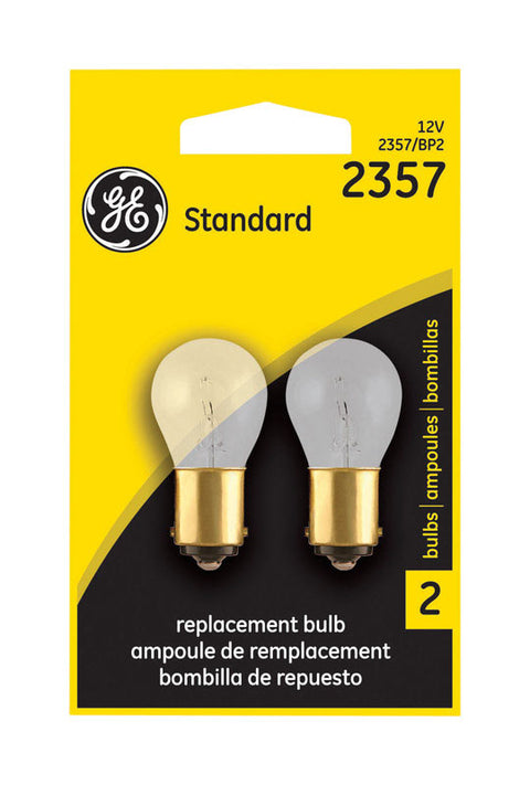 GE Miniature Lamps 2357BP For Stop, Tail and Parking 12 volts 2 Carded