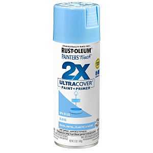Rust-Oleum Painter's Touch 2X Ultra Cover 334045 Spray Paint, Gloss, Spa Blue, 12 oz, Aerosol Can
