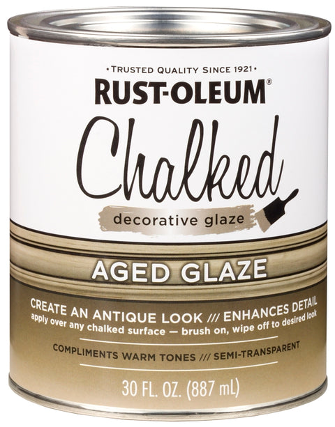 Rust-Oleum 315881 Chalked Decorative Glaze, Satin Chalky, Brown, 30 oz, Pack of 2