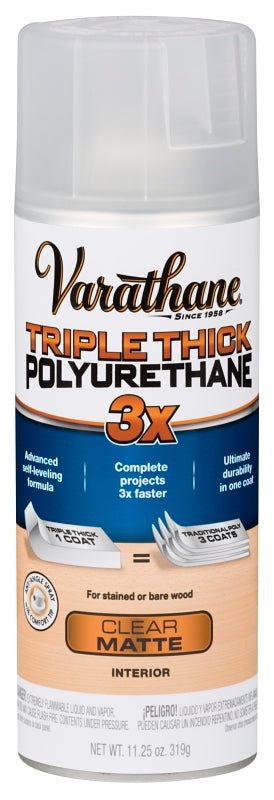 Varathane 318289 Polyurethane Spray, Matte, Liquid, Clear, 11.25 oz, Aerosol Can, Pack of 6
