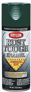 Krylon Rust Tough K09223007 Rust Preventative Spray Paint, Gloss, Hunter Green, 12 oz, Can