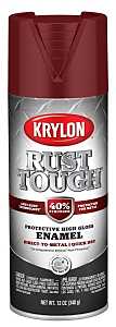 Krylon Rust Tough K09221008 Enamel Spray Paint, Gloss, Burgundy, 12 oz, Can, Pack of 6