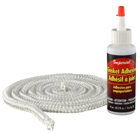 Imperial GA0189 Gasket Rope Kit, 6 ft L, Fiberglass, 2 fl-oz Clam