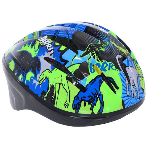Capstone 64158 Dinosaur Multi-Sport Helmet, Adjustable Retention Dial Headgear, 21-1/2 to 22-1/2 in, Blue/Green, Pack of 2