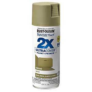 Rust-Oleum Painter's Touch 2X Ultra Cover 334077 Spray Paint, Satin, Oregano, 12 oz, Aerosol Can