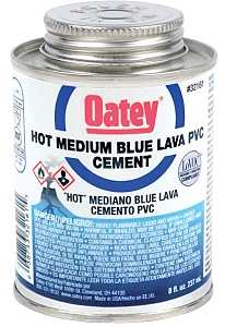Oatey 32161 Solvent Cement, 8 oz Can, Liquid, Blue