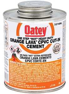Oatey 32166 Solvent Cement, 8 oz Can, Liquid, Orange