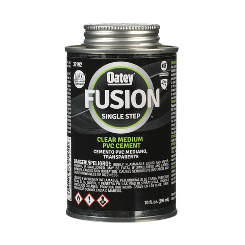 Oatey Fusion 32192 Cement, 10 oz, Liquid, Clear, Pack of 18