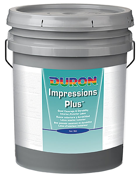 Duron DU30W1051-20 Paint, Flat, White, 5 gal, 350 to 400 sq-ft/gal Coverage Area