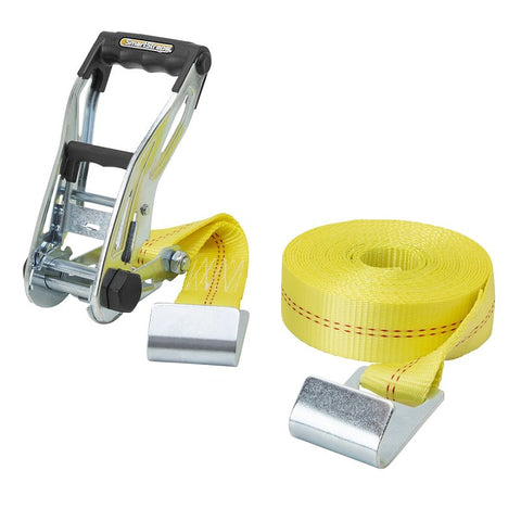 SmartStrap Rachet X Series 263 Stamped Rail Tie-Down, 2 in W, 27 ft L, Polyester/Steel, Yellow, 3333 lb