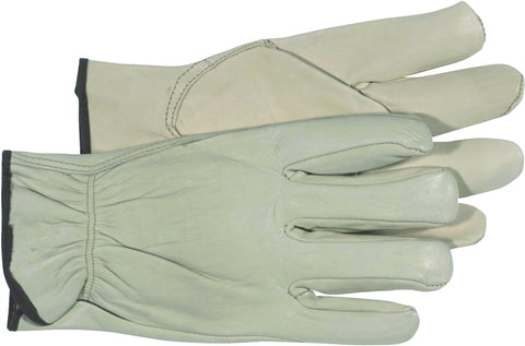 Boss B81192-XL Driver Gloves, Men's, XL, 8-3/8 to 8-3/4 in L, Keystone Thumb, Slip-On Cuff, Cowhide Leather, Natural