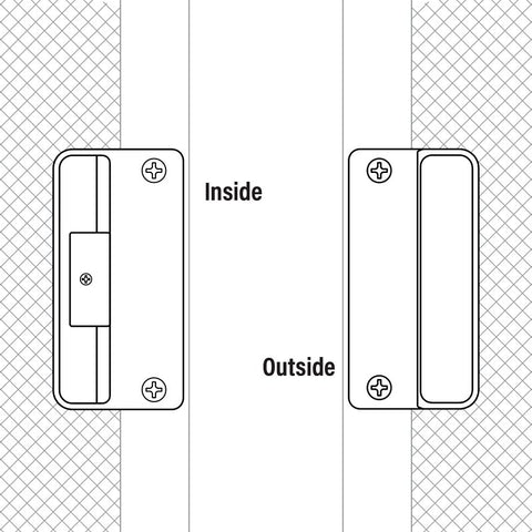 Prime-Line A 151 Door Latch and Pull, 2-1/8 in W, Plastic/Steel