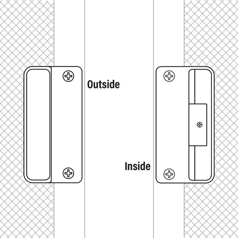 Prime-Line A 151 Door Latch and Pull, 2-1/8 in W, Plastic/Steel