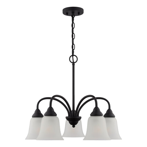 Boston Harbor OG24020 Chandelier, 5-Lamp, Metal Fixture, Matte Black Fixture