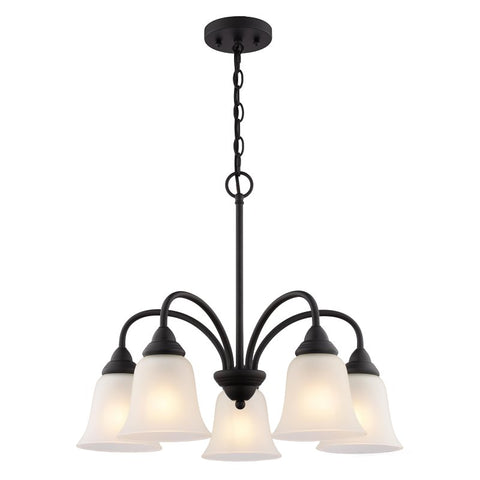 Boston Harbor OG24020 Chandelier, 5-Lamp, Metal Fixture, Matte Black Fixture