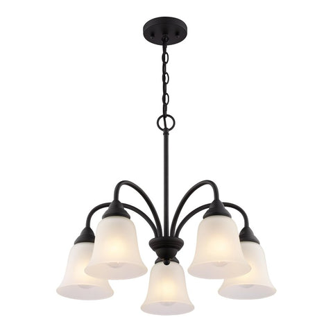 Boston Harbor OG24020 Chandelier, 5-Lamp, Metal Fixture, Matte Black Fixture