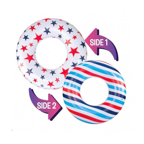 PoolCandy US2136SS Pool Tube, Inflatable Profile, Vinyl, Blue/Red/White