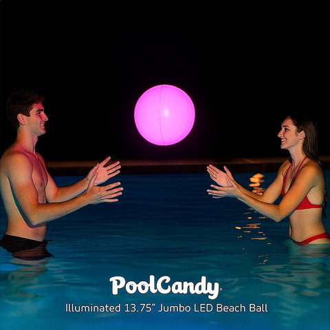 PoolCandy Illuminated IL1220MU Beach Ball, 13-3/4 in Dia