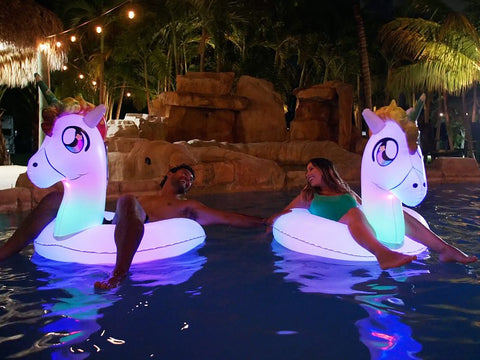 PoolCandy PC2942UNI Illuminated LED Pool Tube, Inflatable Profile, PVC, Multi-Color