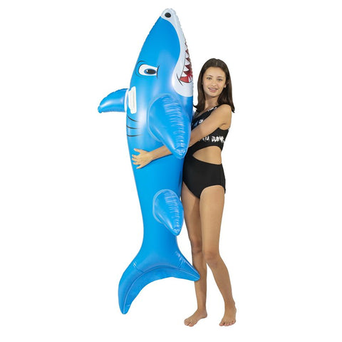 PoolCandy PC1760SHK Giant Ride-On, Inflatable Profile, Shark, PVC, Blue
