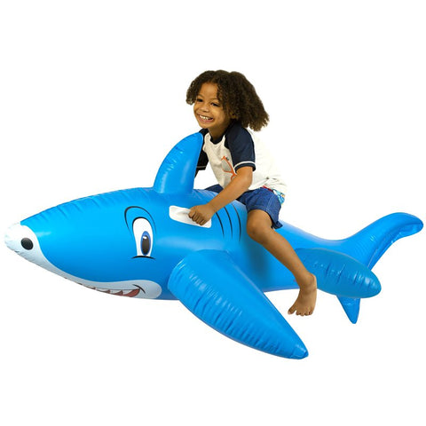 PoolCandy PC1760SHK Giant Ride-On, Inflatable Profile, Shark, PVC, Blue
