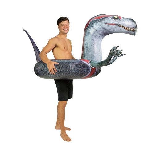 PoolCandy PC2642VR Beach and Pool Tube, Inflatable Profile, Velociraptor, PVC, Multi-Color