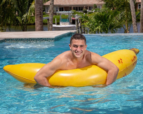 PoolCandy PC1523BN Pool Raft, Inflatable Profile, Banana, PVC