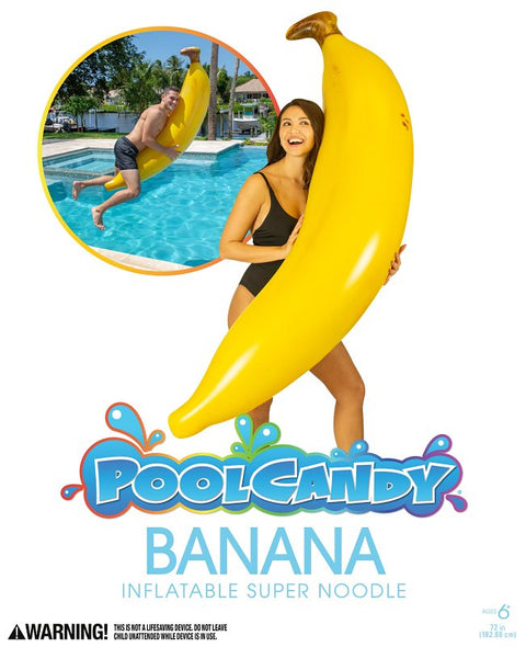 PoolCandy PC1523BN Pool Raft, Inflatable Profile, Banana, PVC