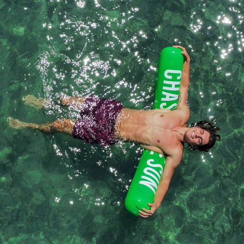 PoolCandy SplashParty Series PC1524GN1 Chasing the Sun Super Noodle, Inflatable Profile, PVC, Sour Apple Green