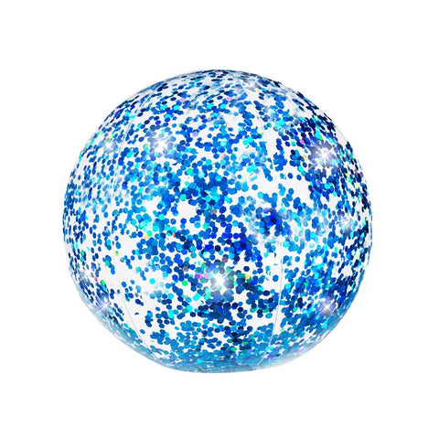 PoolCandy PCL1752AQG Beach Ball, 13-3/4 in Dia, PVC, Aqua Glitter