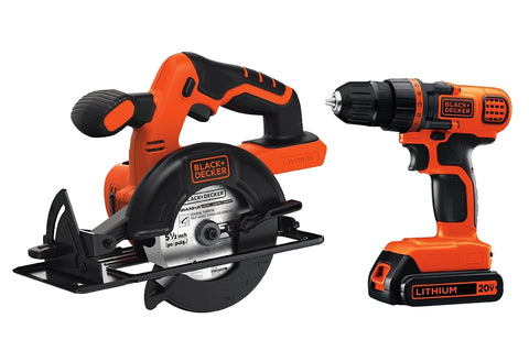 Black+Decker BD2KITCDDCS Combination Tool Kit, Battery Included, 1.5 Ah, 20 V, Lithium-Ion, 4-Tools