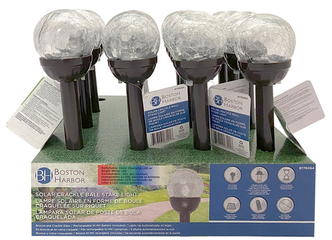 Boston Harbor 26201 Light Stake, Ni-Mh Battery, 1-Lamp, LED Lamp, Stainless Steel Glass Fixture, Battery Included: Yes, Pack of 16