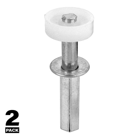 Prime-Line N 6544 Door Roller, 7/8 in Dia Roller, 1/4 in W Roller, Nylon/Steel, Silver, 1-Roller, 50 lb, Top