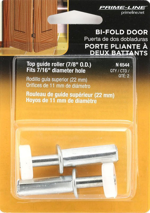 Prime-Line N 6544 Door Roller, 7/8 in Dia Roller, 1/4 in W Roller, Nylon/Steel, Silver, 1-Roller, 50 lb, Top