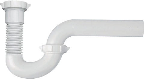 Plumb Pak PP812-40 P-Trap, 1-1/2 x 1-1/2, 1-1/2 x 1-1/4 in, Plastic, White