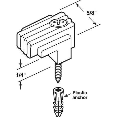 Prime-Line U9003 Mirror Clip, For: 1/4 in Thick Glass, Acrylic, Clear, 6/PK